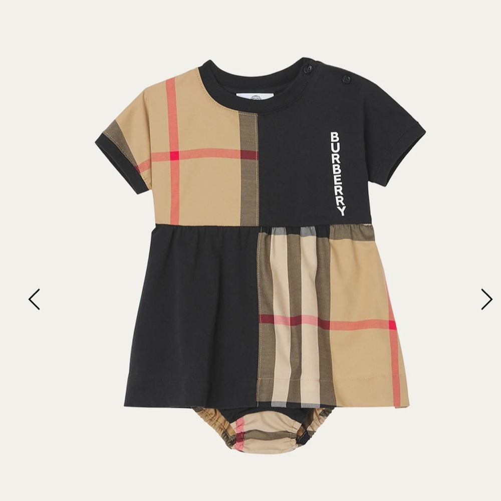 Burberry Baby Girl’s Elena Vintage Check Colorblock Dress w/ Bloomers
